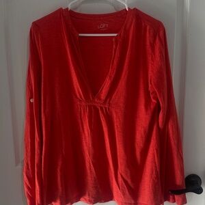 Red Ann Taylor Loft blouse